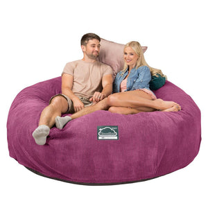 CloudSac 3000 XXL Grand Canapé Pouf à Mémoire de Forme - Pompon Rose