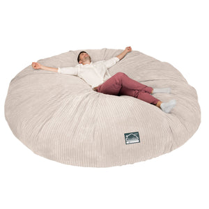 CloudSac 5000 XXXXXL Canapé Pouf Titanesque à Mémoire de Forme - Côtelé Ivoire