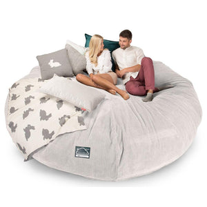 CloudSac 5000 XXXXXL Canapé Pouf Titanesque à Mémoire de Forme - Pompon Crème