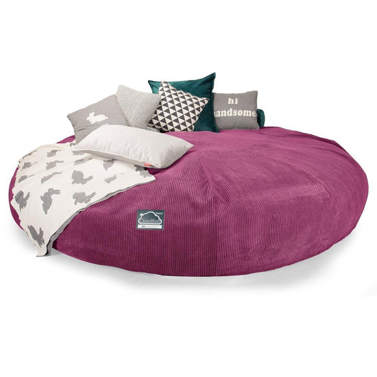 Lounge Pug, CloudSac 5000 XXXXXL, Canapé Pouf Titanesque à Mémoire de Forme, Gros Pouf Sofa, Pompon Rose