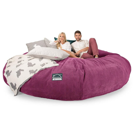 Lounge Pug, CloudSac 5000 XXXXXL, Canapé Pouf Titanesque à Mémoire de Forme, Gros Pouf Sofa, Pompon Rose