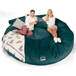 CloudSac 5000 XXXXXL Canapé Pouf Titanesque à Mémoire de Forme - Velours Mer Égée
