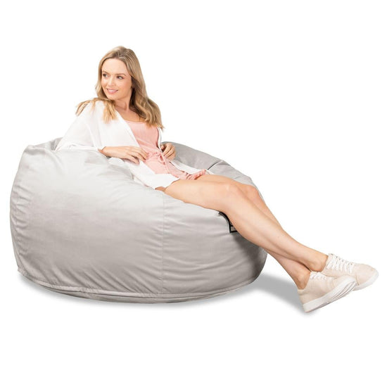 Lounge Pug, CloudSac 510 XL, Grand Pouf à Mémoire de Forme, Canapé, Velours Argent