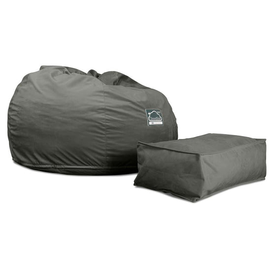 Lounge Pug, CloudSac 510 XL, Grand Pouf à Mémoire de Forme, Canapé, Velours Anthracite