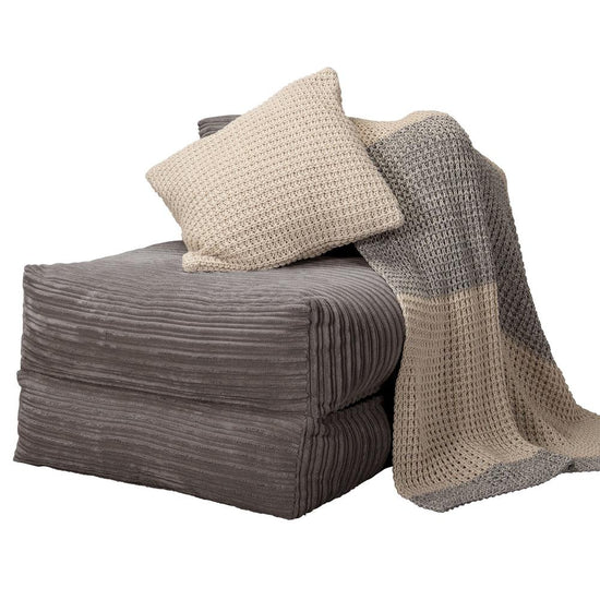 Lounge Pug, Avery, Fauteuil Futon, Unique, Côtelé Anthracite