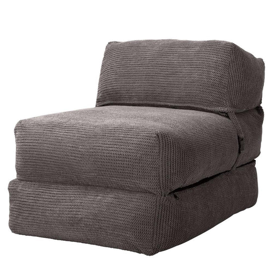 Lounge Pug, Avery, Fauteuil Futon, Unique, Pompon Anthracite