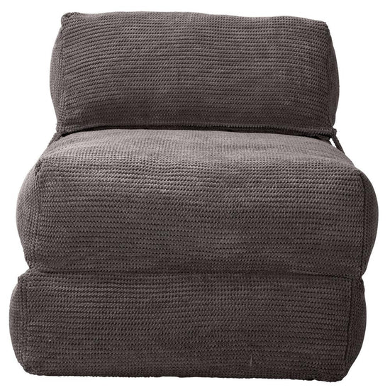 Lounge Pug, Avery, Fauteuil Futon, Unique, Pompon Anthracite