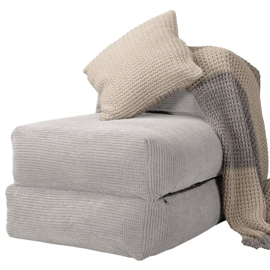 Lounge Pug, Avery, Fauteuil Futon, Unique, Pompon Crème