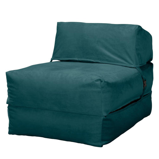 Lounge Pug, Avery, Fauteuil Futon, Unique, Velours Mer Égéé