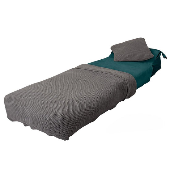 Lounge Pug, Avery, Fauteuil Futon, Unique, Velours Mer Égéé