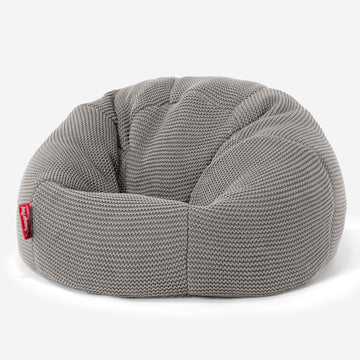 LOUNGE PUG - ELLOS Tricoté - Pouf Enfant - Pouf Poire Classique Enfant - Gris