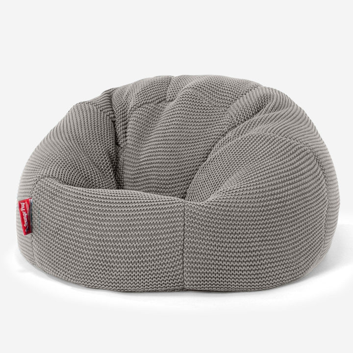 LOUNGE PUG - ELLOS Tricoté - Pouf Enfant - Pouf Poire Classique Enfant - Gris