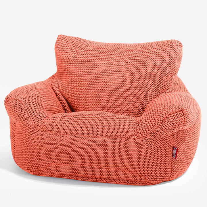 LOUNGE PUG -  Ellos Tricoté - Fauteuil Enfant, Pouf Enfant - Corail