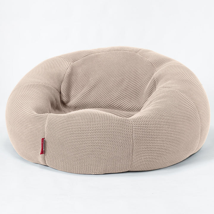 LOUNGE PUG - Pouf Canapé Classique - Pouf Geant - Ellos Tricoté Crème