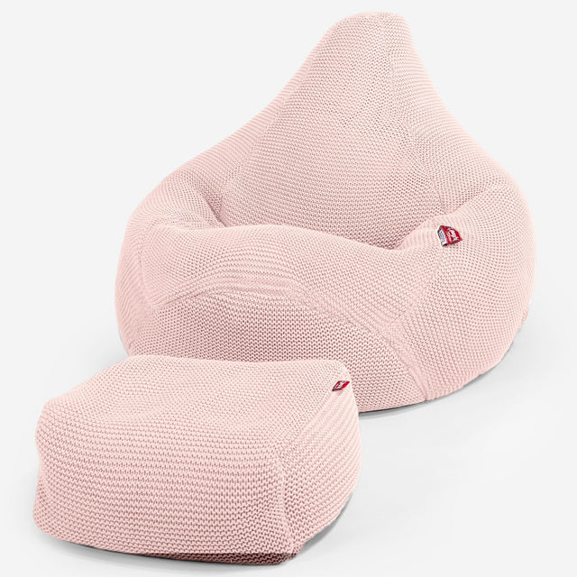 LOUNGE PUG - Pouf Poire Gamer - Poire - Ellos Tricoté Bébé rose