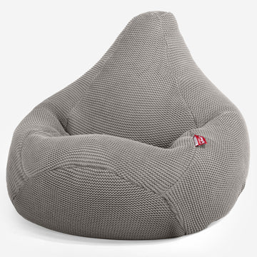 LOUNGE PUG - Pouf Poire Gamer - Poire - Ellos Tricoté Gris