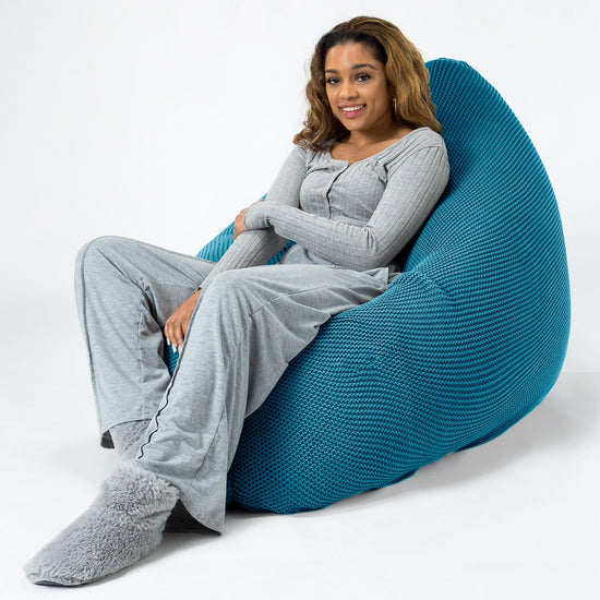 LOUNGE PUG -  Ellos Tricoté - Pouf Géant XXL - Mer égée