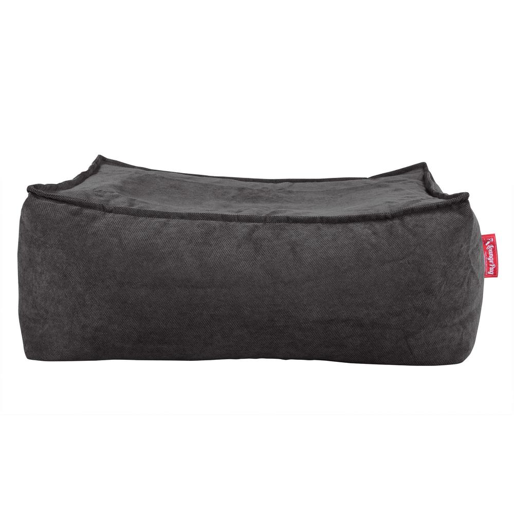 LOUNGE PUG, Gros Pouf Repose Pied, Gaufre Graphite