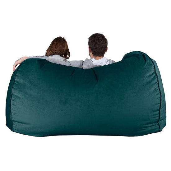 LOUNGE PUG, Gros Pouf Canapé, Pouf Geant, Velours Mer Égéé