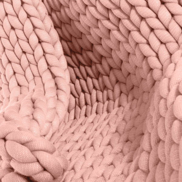 Couverture Lestée pour Adultes - Tricot épais Rose Pastel Fabric Close-up Image