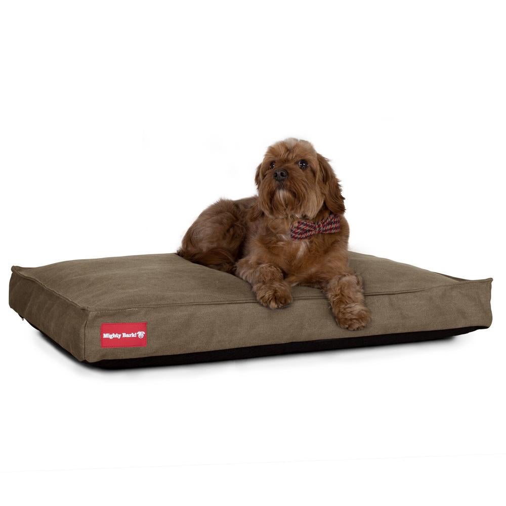"Le Matelas Classique Par Mighty Bark" - Coussin Pour Chien, Orthopédique à Mémoire De Forme, Matelas Pour Chien, Lit Pour Chien, Petit, XXL - Stonewashed Terre Marron