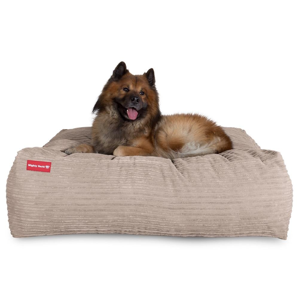 "Le Matelas Géant Par Mighty Bark" - Lit Pour Chien, Orthopédique à Mémoire De Forme, Grand Panier Pour Chien - Côtelé Vison