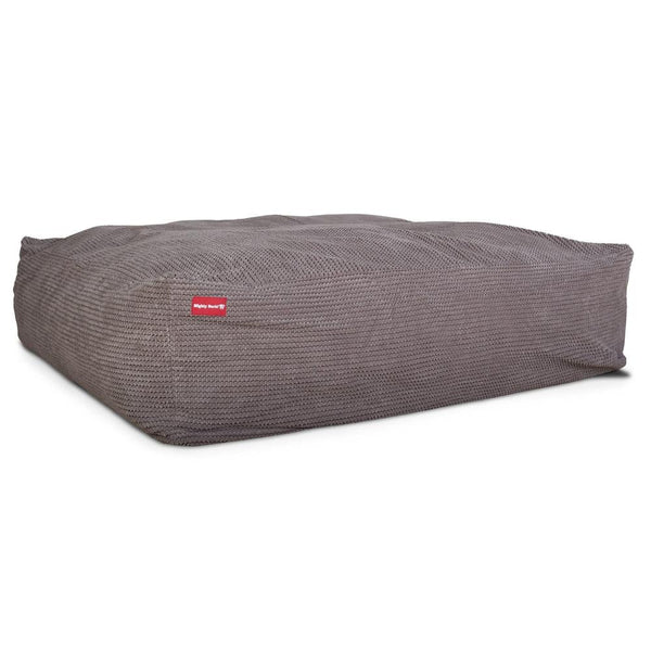 "Le Matelas Géant Par Mighty Bark" - Lit Pour Chien, Orthopédique à Mémoire De Forme, Grand Panier Pour Chien - Pompons Anthracite