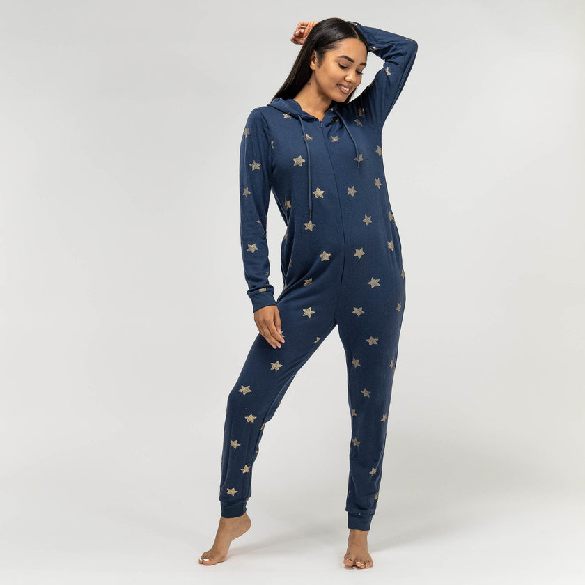Combinaison Pyjama Koala en Polaire pour femmes, taille: S-XL, Gris /  Blanc– Big Bertha Original FR