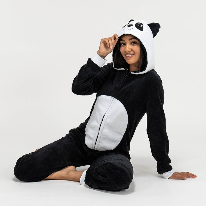 Combinaison Pyjama Panda en Polaire pour femmes taille S XL Noir Blanc Big Bertha Original CHF