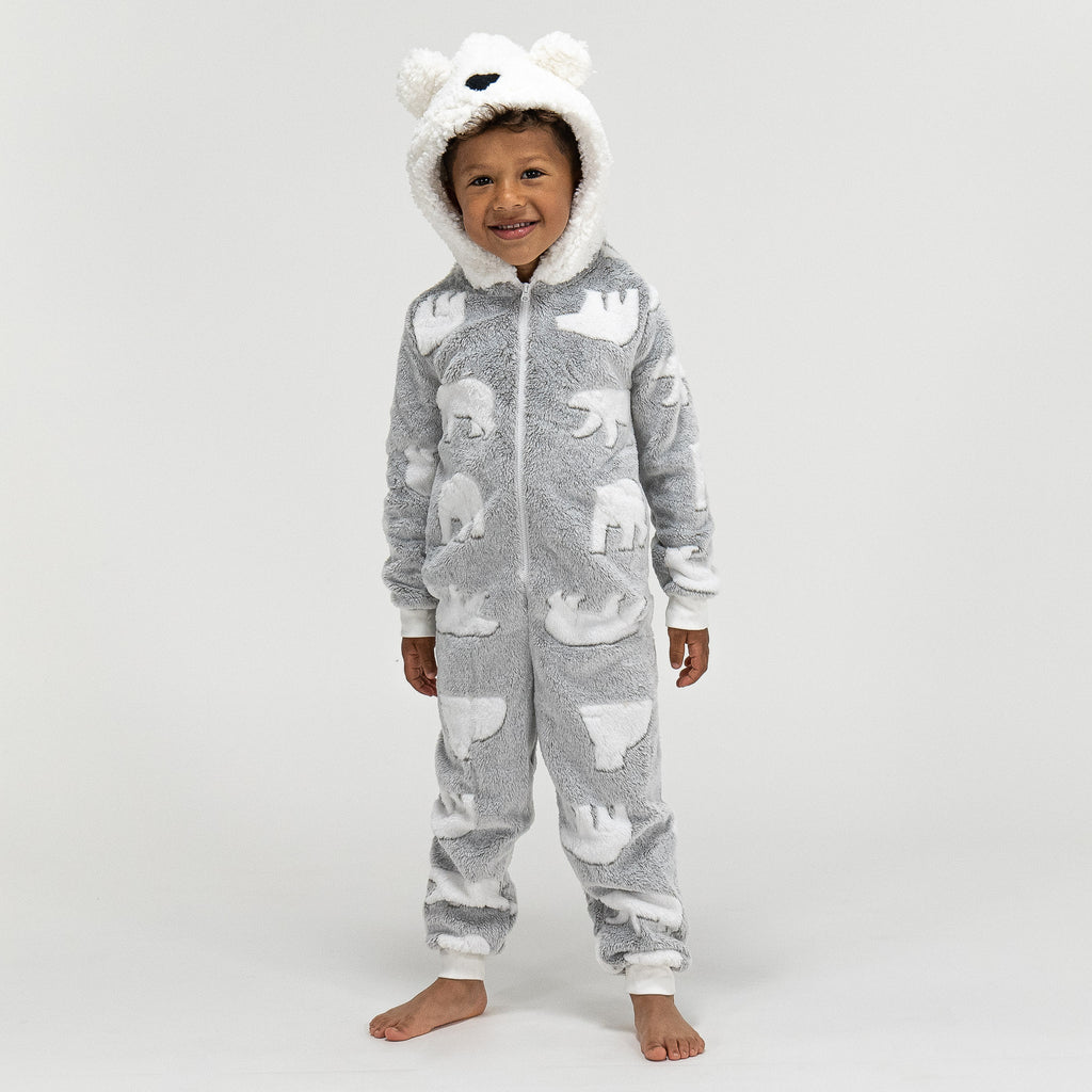Combinaison Pyjama Polaire pour Enfants, Ours Polaire 01