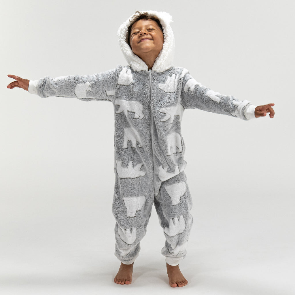 Combinaison Pyjama Polaire pour Enfants, Ours Polaire 03