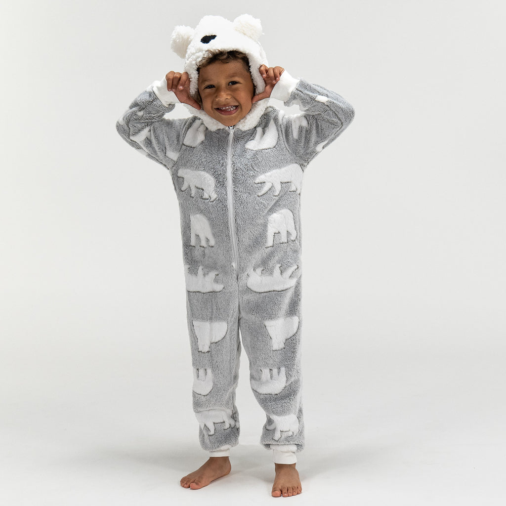 Combinaison Pyjama Polaire pour Enfants, Ours Polaire 04