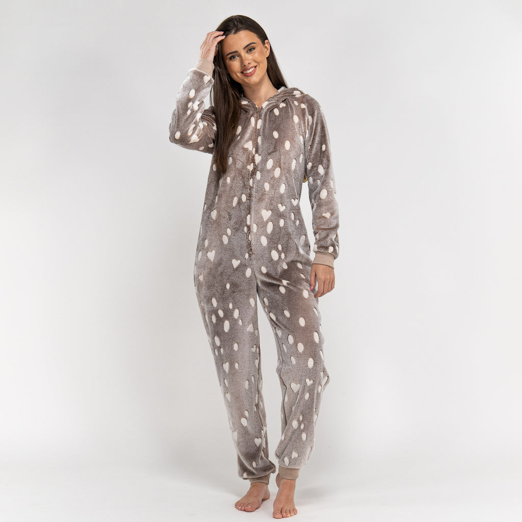 Combinaison Pyjama Renne en Polaire pour Femmes 03