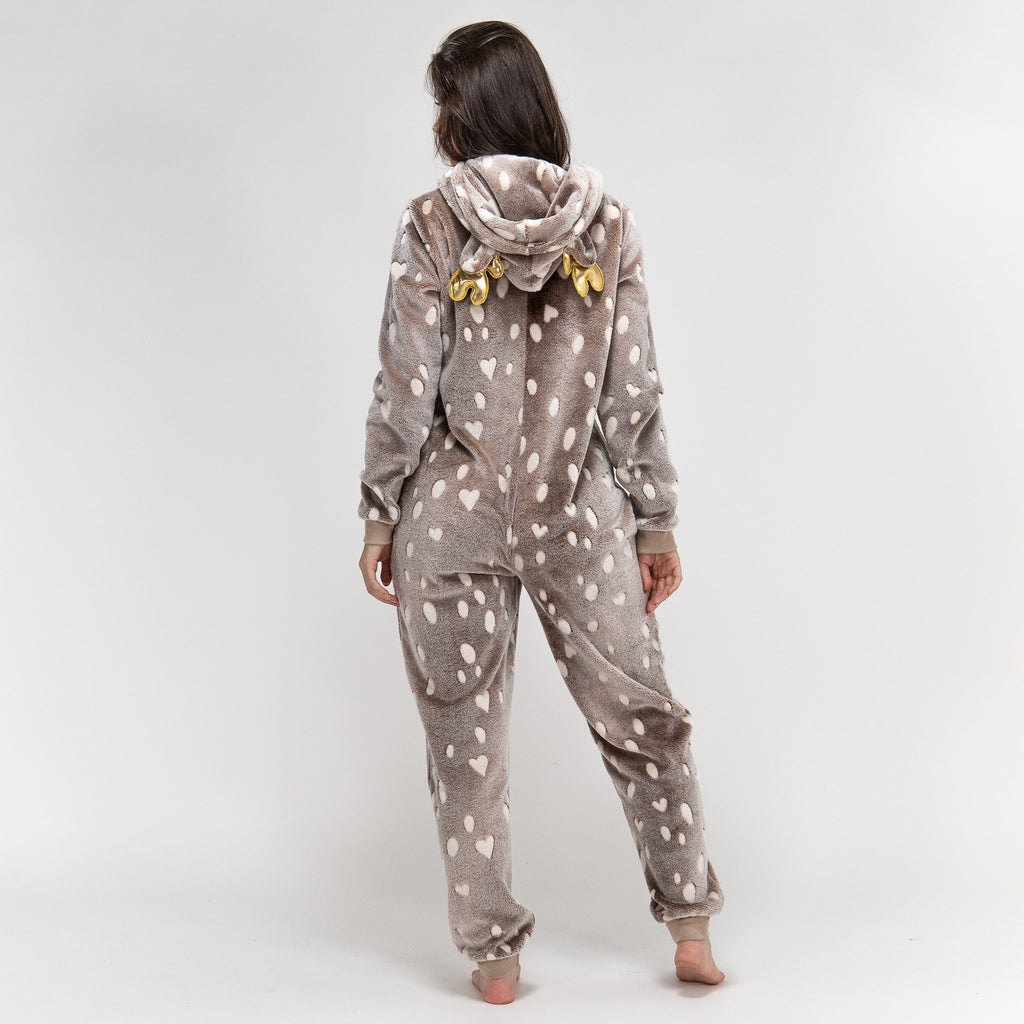 Combinaison Pyjama Renne en Polaire pour Femmes 05