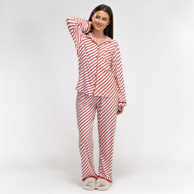 Ensemble Pyjama Motif Noël Canne à Sucre pour Femmes 01