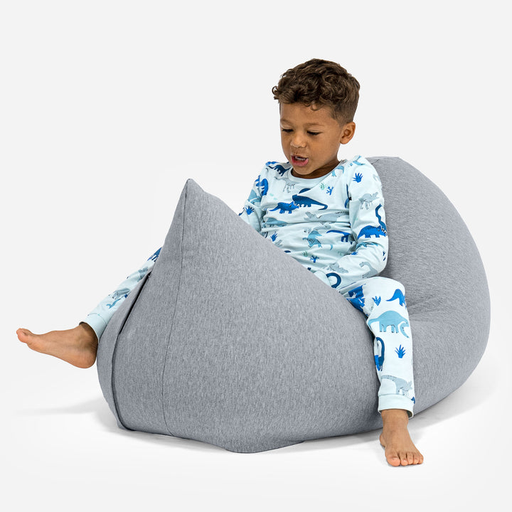 Grand Pouf pour Enfants 2-6 ans - Coton Élastique Gris clair 02