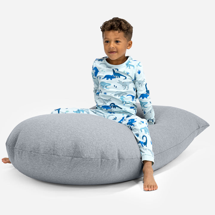 Grand Pouf pour Enfants 2-6 ans - Coton Élastique Gris clair 03