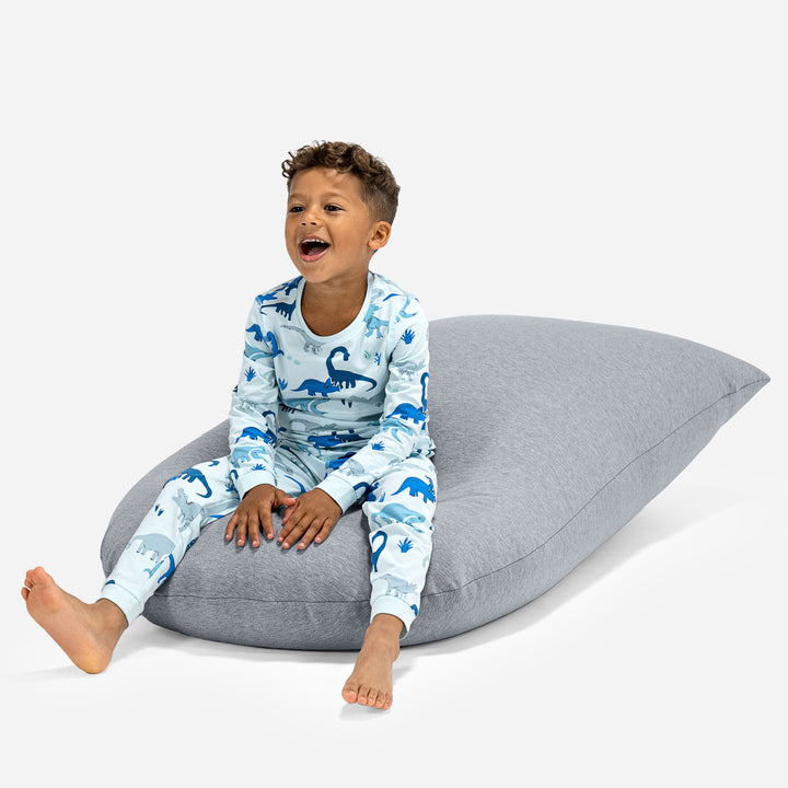 Grand Pouf pour Enfants 2-6 ans - Coton Élastique Gris clair 05