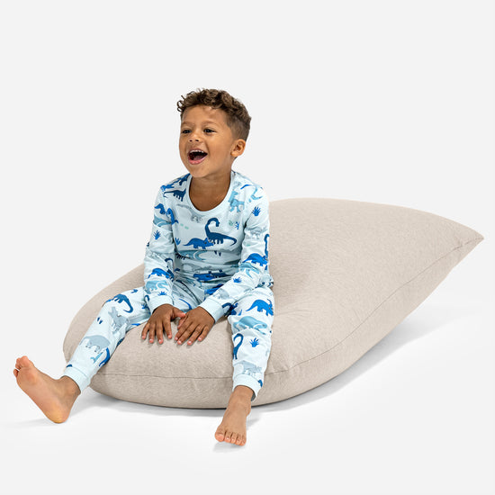 Grand Pouf pour Enfants 2-6 ans - Coton Élastique Vison 05