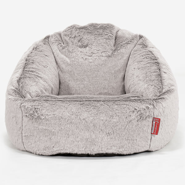 Pouf Chaise Bubble - Fausse Fourrure Lapin Gris clair 01