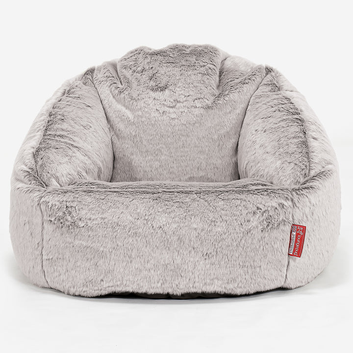 Pouf Chaise Bubble - Fausse Fourrure Lapin Gris clair 01