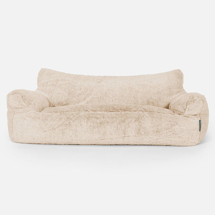 Joséphine Canapé Pouf pour Enfant 1-5 ans - Fausse Fourrure Lapin Blanc 01