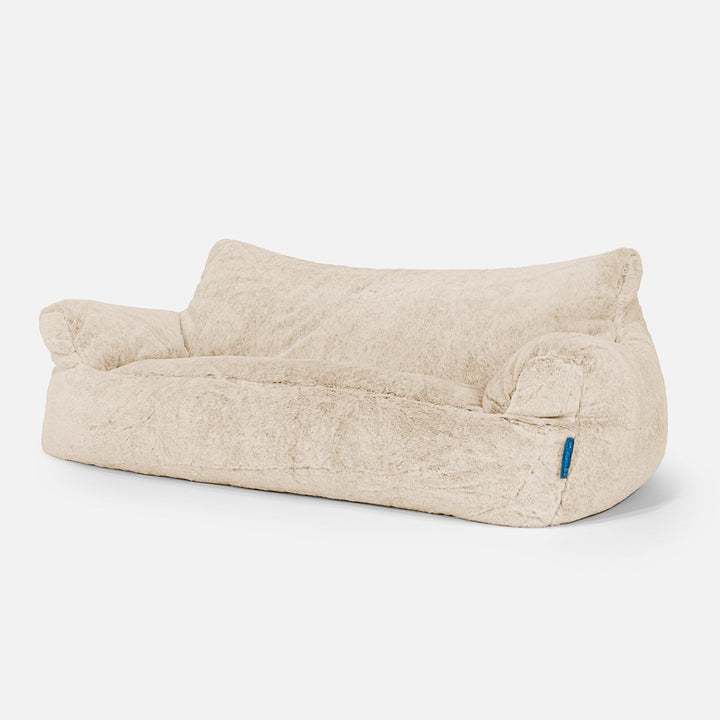 Joséphine Canapé Pouf pour Enfant 1-5 ans - Fausse Fourrure Lapin Blanc 02