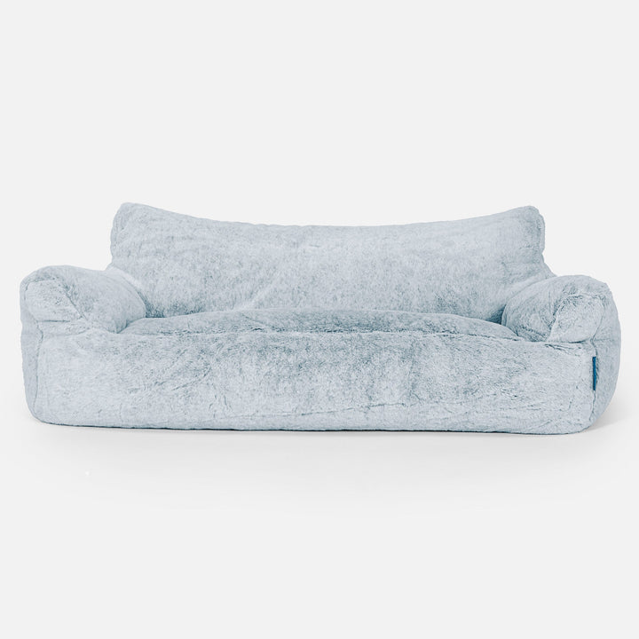 Joséphine Canapé Pouf pour Enfant 1-5 ans - Fausse Fourrure Lapin Bleu Pastel 01