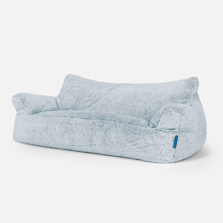 Joséphine Canapé Pouf pour Enfant 1-5 ans - Fausse Fourrure Lapin Bleu Pastel 02