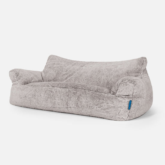 Joséphine Canapé Pouf pour Enfant 1-5 ans - Fausse Fourrure Lapin Gris clair 02