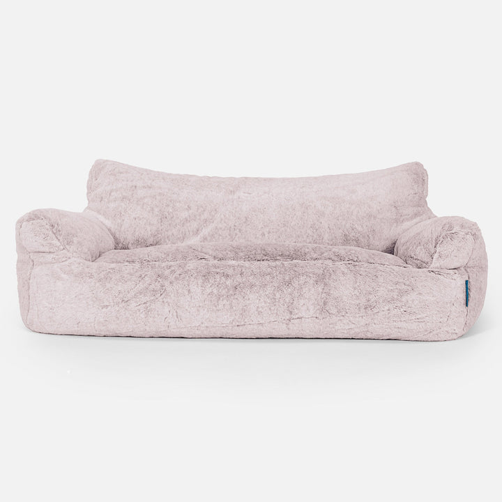 Joséphine Canapé Pouf pour Enfant 1-5 ans - Fausse Fourrure Lapin Rose Pastel 01