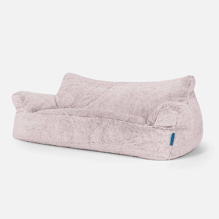 Joséphine Canapé Pouf pour Enfant 1-5 ans - Fausse Fourrure Lapin Rose Pastel 02