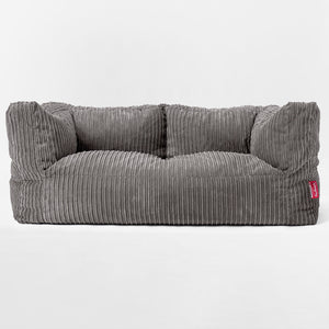 Canapé Pouf Albert 2 places - Côtelé Anthracite