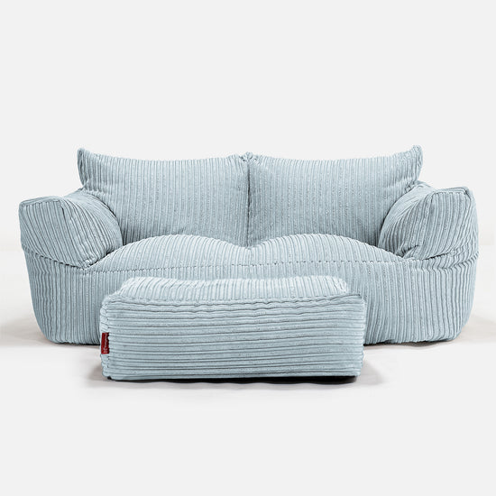 Joséphine Canapé Pouf - Côtelé Bébé Bleu 02